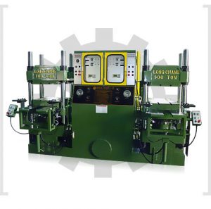 Twin body die-removing & ejection compression molding machine